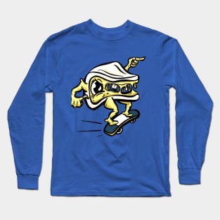 The Skateboarding Brie Cheese Mascot Long Sleeve T-Shirt